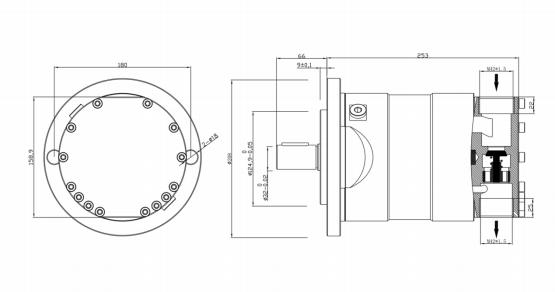 Dimensions extérieures de la pompe HP4.5-8.2