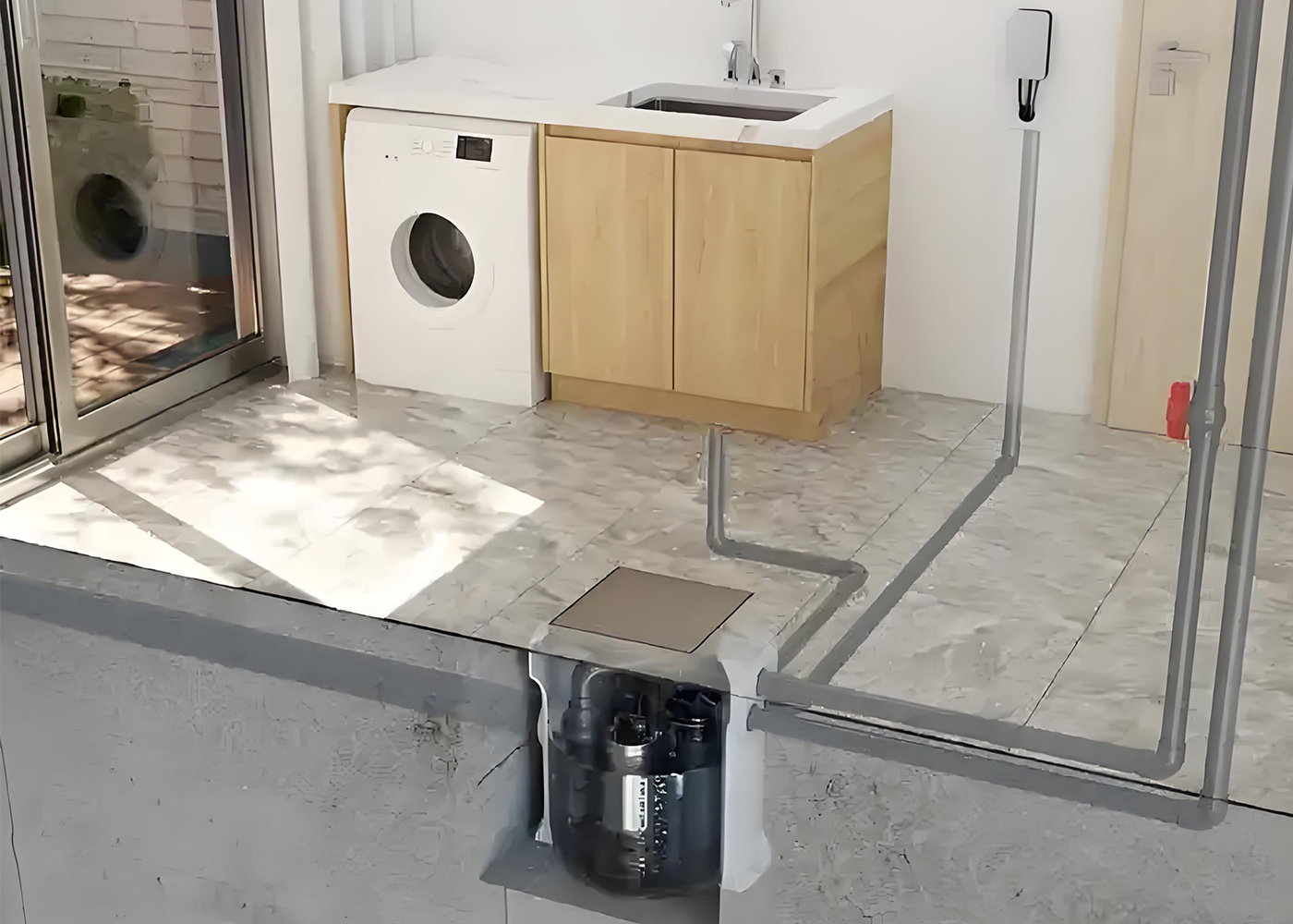 Pompe de lifting des eaux us&eacute;es du sous-sol de m&eacute;nage